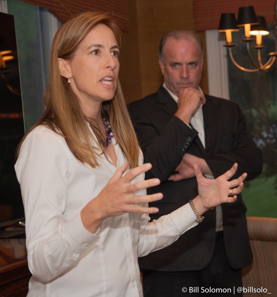 Mikie Sherrill speaking at political rally